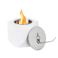 Foyer de table miniature portable moderne de qualité supérieure avec bol en émail de porcelaine, carburant bioéthanol écologique
