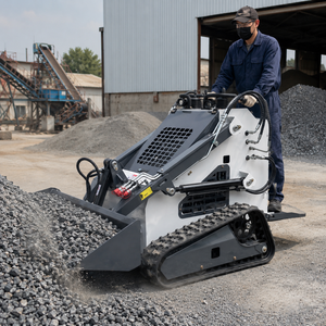 Mini-chargeuse compacte sur chenilles en caoutchouc avec moteur diesel CE EPA, capacité de 360 kg à 380 kg, fabriquée en Chine, avec souffleuse à neige intégrée - Product Image 1