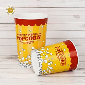 Oolimapack Op Maat Bedrukt Logo Papier Popcorn Emmer Verpakking Wegwerp Doos Of Kopjes Voor Popcorn Popcorn