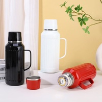 Gobelet de bureau en acier inoxydable de 32 oz avec tasse assortie, thermos isotherme portable avec poignée, double usage chaud/froid