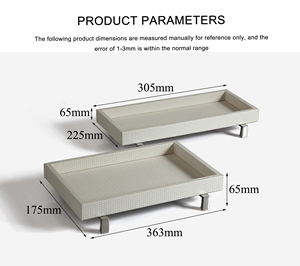 Khay đựng đồ bằng da trắng cao cấp W-1, trang trí hiện đại, tùy chỉnh, dùng ngoài trời, sang trọng, thân thiện với môi trường, hình chữ nhật - Product Image 5