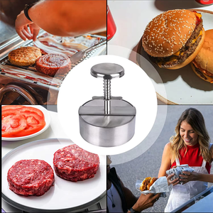 Prensa para hamburguesas ajustable de acero inoxidable 304, herramienta para formar hamburguesas de carne y vegetales - Product Image 6