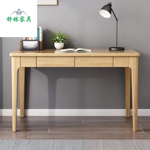 <b>Solid</b> <b>Wood</b> <b>Desk</b> And Chair Set 80 100 120 140cm Minimalist Modern Study Bedroom Furniture With Storage - Product Image 3
