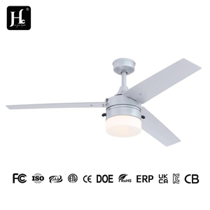 Ventilateur de plafond LED moderne en nickel de 52 pouces à 3 pales avec lumière, télécommande DC, lustre 6 vitesses, profil bas, intensité variable - Product Image 6