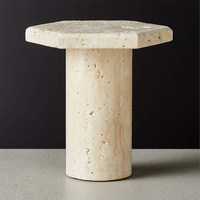 SAIDKOCC Ornement en marbre pour salon et chambre, style américain, créativité, beige, travertin, bougeoir personnalisable, luxe haut de gamme