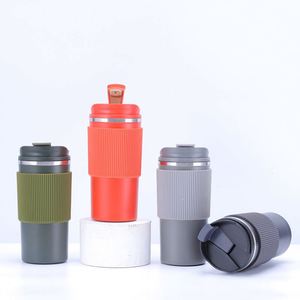 450ml Double Wall Stainless Steel Tumbler with Non-Slip Silicone Sleeve for Camping Insulated Coffee <b>Mug</b> for Outdoor Adventures - Product Image 3
