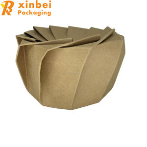 Factory New Design Origami Box Lotus Flower Paper 2025 Disposable Recycled Kraft Paper Fast Food  Brown Paper Container - Product Image 4