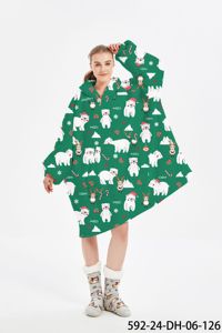 Factory Plush Christmas Wearable 100% Polyester OEKO-TEX Certified Customizable Blanket <strong>Hoodies</strong> Women <strong>Men</strong> Oversized Thick Warm - Product Image 5