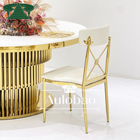 Chaises de banquet élégantes et modernes en acier inoxydable doré chromé pour restaurant commercial et mariage
