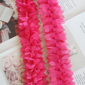 Deepeel AP647 6cm DIY Accessoires de couture pour vêtements Tissu en <span class=keywords><strong>dentelle</strong></span> de <span class=keywords><strong>mousseline</strong></span> Matériaux floraux 3D pour décoration de mariage - Product Image 4