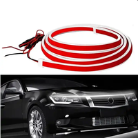 12V Çift Renkli Kehribar Beyaz Switchback Dinamik Tarama Başlatmalı IP65 Su Geçirmez 5050 LED Çipli Araba Kaputu Işık Şeridi Gündüz Farı Sinyal Lambası
