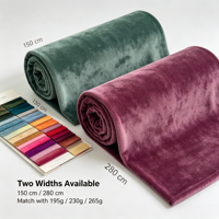 Tissu en velours hollandais multi-grammages 195 g/m² 230 g/m², largeur 150 cm 280 cm, velours polyester pour canapé, rideau, vêtements, textile de maison