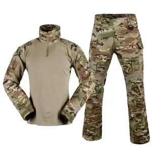 Pakaian seragam latihan taktis, baju kodok tempur G3 lengan panjang dan celana, set pakaian luar ruangan