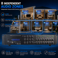 Amplificateur matriciel professionnel OEM 8 canaux (7.1) avec connectivité sans fil Iron pour systèmes audio domestiques et de culte