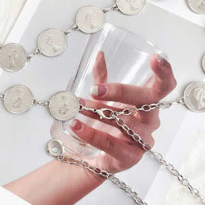 Ouro Metal Link <span class=keywords><strong>Chain</strong></span> Belt para Mulheres Cintura Correntes Chunky Grosso Cadeia Belt para Vestidos Jeans - Product Image 3