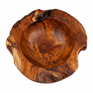 Tazón de Madera Maciza de Raíz de Teca Blora, Hecho a Mano, Ecológico, Duradero, Ligero, Diseño Wabi-Sabi, para Servir Alimentos, Decoración del Hogar, Vajilla - Product Image 1