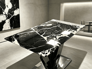 Mesa de Comedor de Mármol Negro Bulgari Natural de Lujo, Mesa de Comedor Rectangular Moderna de Mármol Azul Sodalita para Villa, Casa u Hotel - Product Image 3