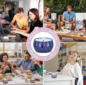 Éclairage de parfum de cire de soja d'aromathérapie avec logo personnalisé Bougies parfumées florales naturelles de luxe d'intérieur - Product Image 5