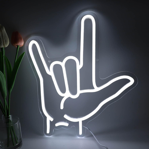 Fast Delivery Customized Rock Acrylic Neon Sign Personalized Gesture Neon Sign Gift for Bedroom <strong>Game</strong> Hall Party Birthday Decor - Product Image 1