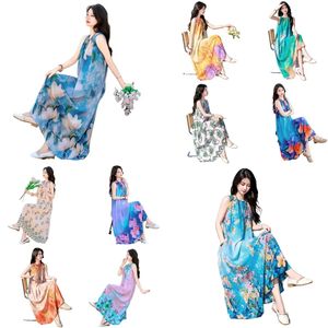 Nouvelle Collection 2026 – Vêtements d'été pour femmes, style europé<span class=keywords><strong>en</strong></span> et américain, col <span class=keywords><strong>en</strong></span> V, sans manches, imprimé floral, coton et soie, pour le commerce international. - Product Image 1