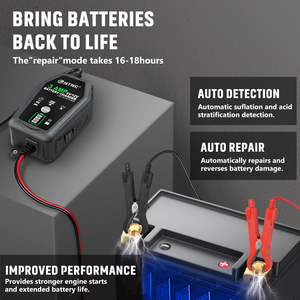 Chargeur de batterie de voiture intelligent HTRC 30W 6V/12V 3A automatique pour batteries Lithium LiFePO4, Plomb-acide (AGM/GEL/SLA/Flooded <span class=keywords><strong>EFB</strong></span>) ignifuge - Product Image 3