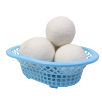 Boules de séchage pour linge Samyak 100% laine mérinos de Nouvelle-Zélande, faites à la main, en feutre blanc uni, modèle nouvelle génération SFB-0111