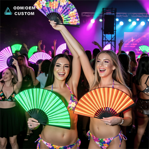 Éventail pliant personnalisé UV Glow pour hommes et femmes, éventail pliant décoratif pour fête - Product Image 6