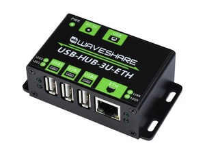 Waveshare HUB USB multifonctionnel de qualité industrielle, extension de 3 ports USB + port Ethernet 100M, stable et fluide, K795 - Product Image 2