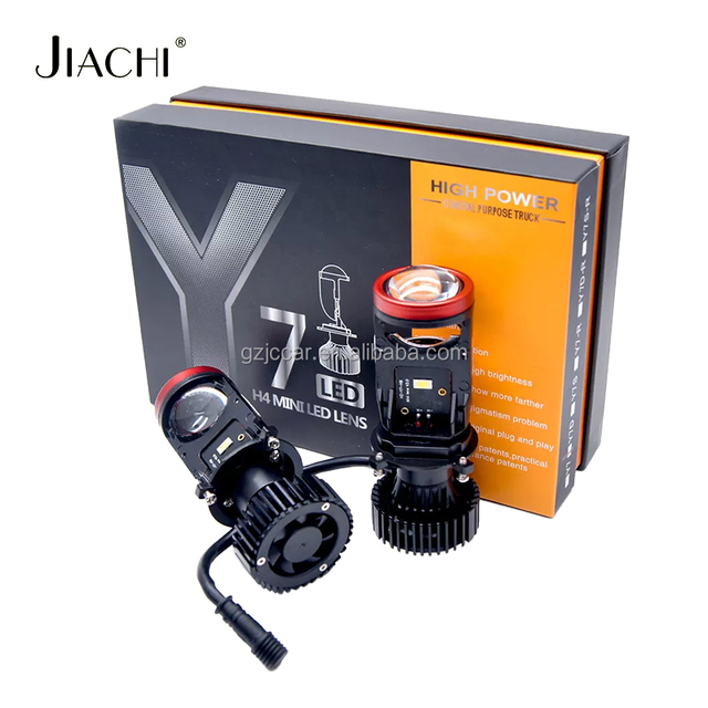 JIACHI New 12V 6000K H4 LED Headlight Bulbs Kit 200W Turbo Fan High/Low Beam Universal Fitment Car Light