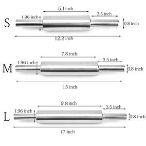 Lớn thép không gỉ cán chân nướng kết cấu kim loại xử lý fondant Pie lớp vỏ Cookie Pastry Pasta bánh pizza bột cán <span class=keywords><strong>Pin</strong></span> - Product Image 5