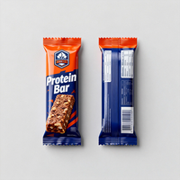 Sachets scellés à l'arrière personnalisés en aluminium pour poudre, protéines, barres chocolatées, emballage thermoscellé, sacs pour barres chocolatées