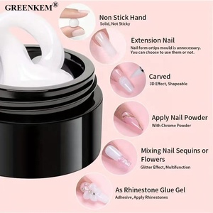 Logotipo personalizado 15 ML Extensor sólido Nail Art Escultura Gel Rosa Tipo duro No adhesivo Lavado libre DIY <span class=keywords><strong>Builder</strong></span> Nail Extensions Gel - Product Image 5