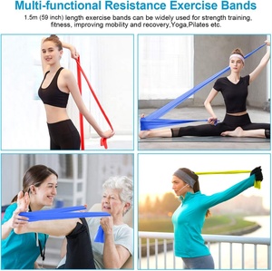 Bandes d'exercice en TPE pour Yoga et Pilates, résistance lourde 20-25 lbs, bandes d'étirement pour la physiothérapie, la gym, l'entraînement à domicile et le <span class=keywords><strong>fitness</strong></span> corporel - Product Image 5
