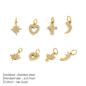 Bán Buôn Đầy Đủ Kim Cương Thép Không Gỉ Trang Sức Phụ Kiện Set DIY Zircon Vòng Cổ & Vòng Đeo Tay Với Thư Mặt Dây Chuyền - Product Image 5