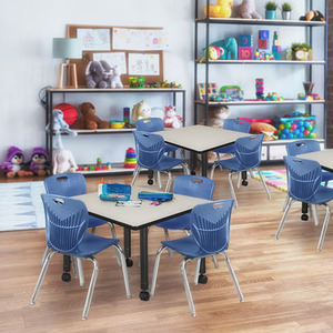 Meubles scolaires, table d'étude mobile pour étudiants, bureau réglable en hauteur - Product Image 5