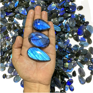 Cabujón de Labradorita Azul, Piedra Preciosa Natural, Certificado IGI, Forma Mixta, Creaciones Rida RC 2200, Fuego Azul, Sin Calentar - Product Image 1