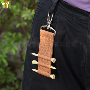 Cross-border leather <b>golf</b> club peg storage case with lychee pattern, portable and hanging <b>golf</b> club TEE accessory storage. - Product Image 4