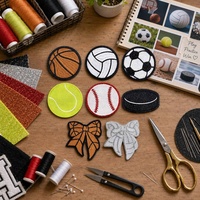 En stock : Patch en feutre brodé 3D à paillettes, 7 cm, thermocollant, appliques à coudre pour les créateurs de vêtements et les jeans
