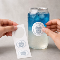 Autocollant personnalisé pour gobelet, blanc, petit, rond, en rouleau, étiquette imprimée pour verre, emballage thé café, fournisseur en gros, usine