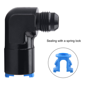 Aluminium oksidasi AN6 Male 5/16 "<span class=keywords><strong>3</strong></span>/8" SAE 90 derajat, adaptor bahan bakar minyak konektor Fitting EFI Push-On wanita - Product Image 5