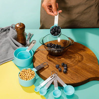 XLT 8pcs Tasses à mesurer et cuillères à mesurer Set Outils et balances Manche en acier inoxydable pour la pâte à pain Gâteau Cuisson