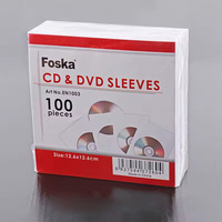 FOSKA amplop cakram kertas putih, 100-Pack lengan CD desain praktis tugas berat 12.6*12.6cm untuk penyimpanan dan perlindungan Media