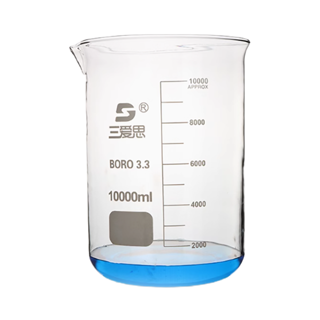 High Temperature Resistant Glass Beakers, Beaker with Spout, Low Beaker Laboratory Equipment 10000mL