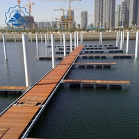 Kits de pontons Stark Marina Cross Channel, structure en acier/aluminium, pontons en aluminium, ponton flottant, revêtement en WPC, garde-corps en acier galvanisé