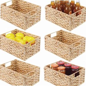 Grandi Specchi in Erba Marina, Cesto Portaoggetti in Rattan, Cesto Regalo Fitness, Cesto Bolga Intrecciato a Mano, Nouveau Chouchou - Product Image 1