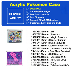 Elite huấn luyện viên hộp Acrylic hiển thị trường hợp với nắp từ Pokemon <span class=keywords><strong>TCG</strong></span> Booster gói hộp lưu trữ với etb bảo vệ hộp - Product Image 6