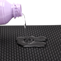 Fournisseurs de qualité supérieure Tapis en silicone flexible noir pour la vente en gros de logo personnalisé table de salon tapis de barbier en caoutchouc poste de travail