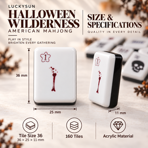 Vibrante Juego de 160 Fichas de Mahjong Acrílicas con Acabado Pulido y Patrón de Calaveras de Halloween para Fiestas Modernas - Product Image 2