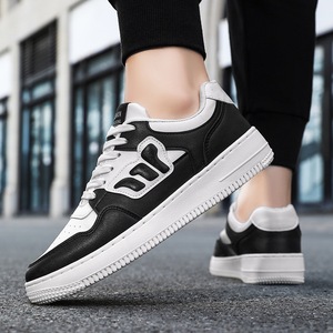 Baskets en cuir blanc pour hommes, semelle en caoutchouc respirante, talon plat, semelle intermédiaire EVA, chaussures de sport décontractées, taille 40-45 - Product Image 3