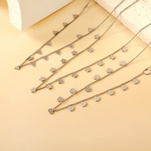 Joyería de Acero Inoxidable, Chapado en Oro de 18k, Collares de Moda con Colgante de Eslabones para Mujer, Venta al por Mayor, Colgantes Minimalistas para Collar - Product Image 2